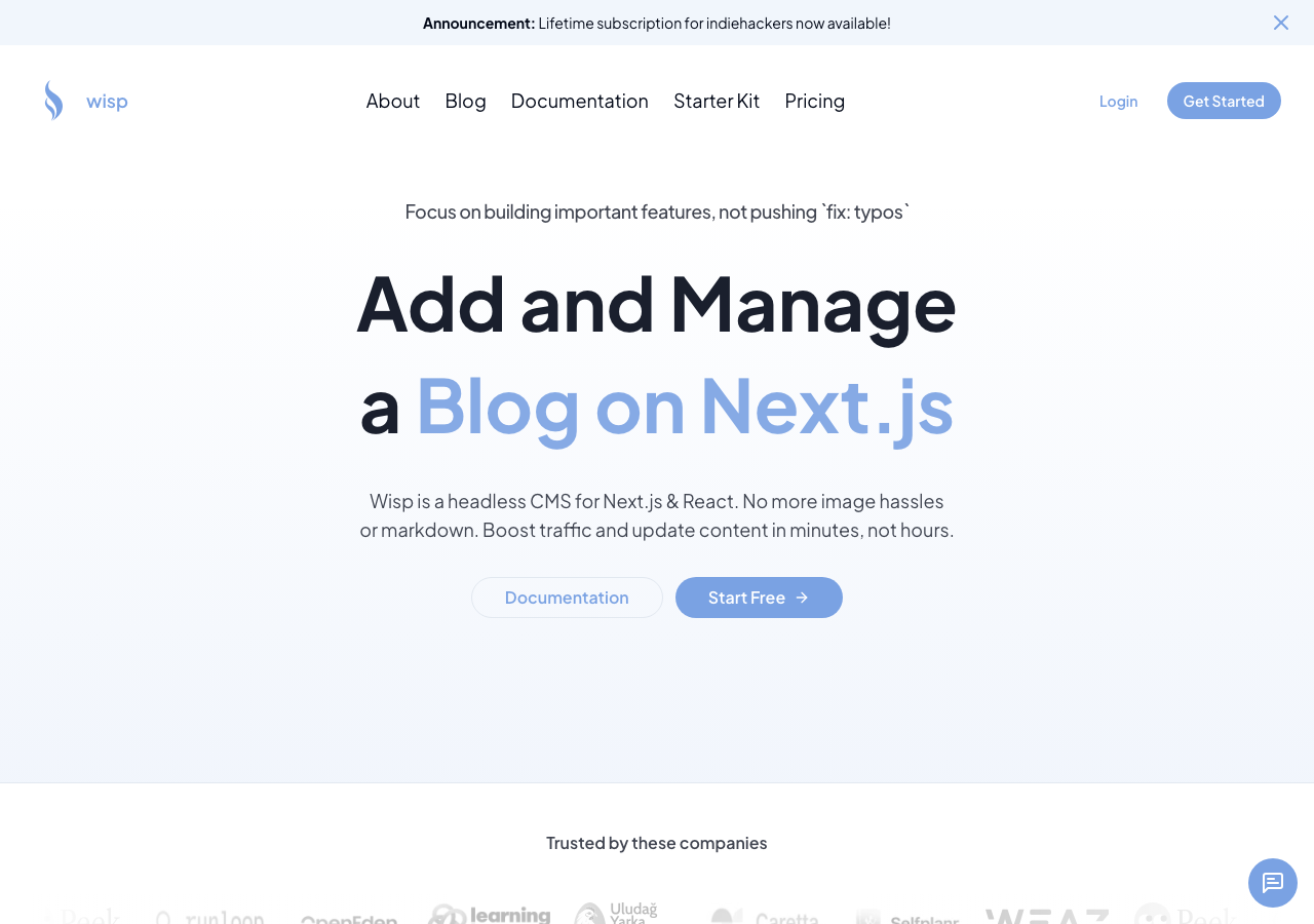 Screenshot of Wisp CMS