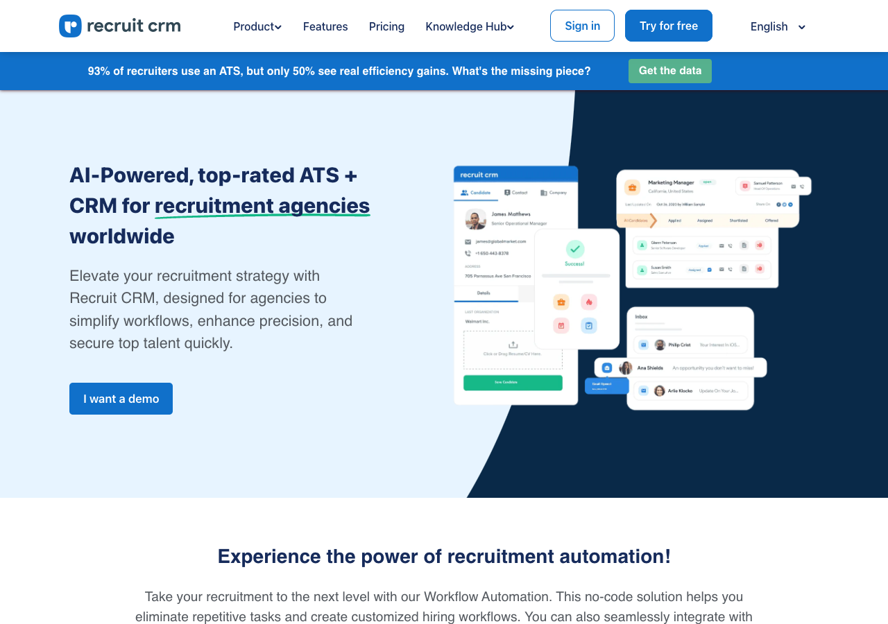 Screenshot of Recruit CRM