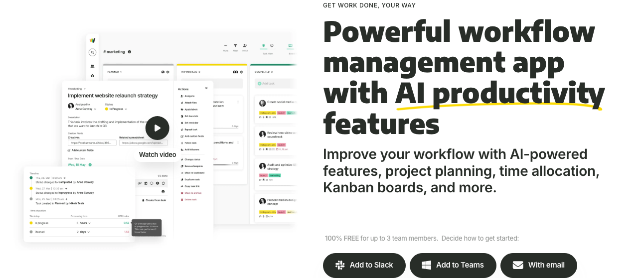 workstreams.ai main image - Simplify your workflows with AI