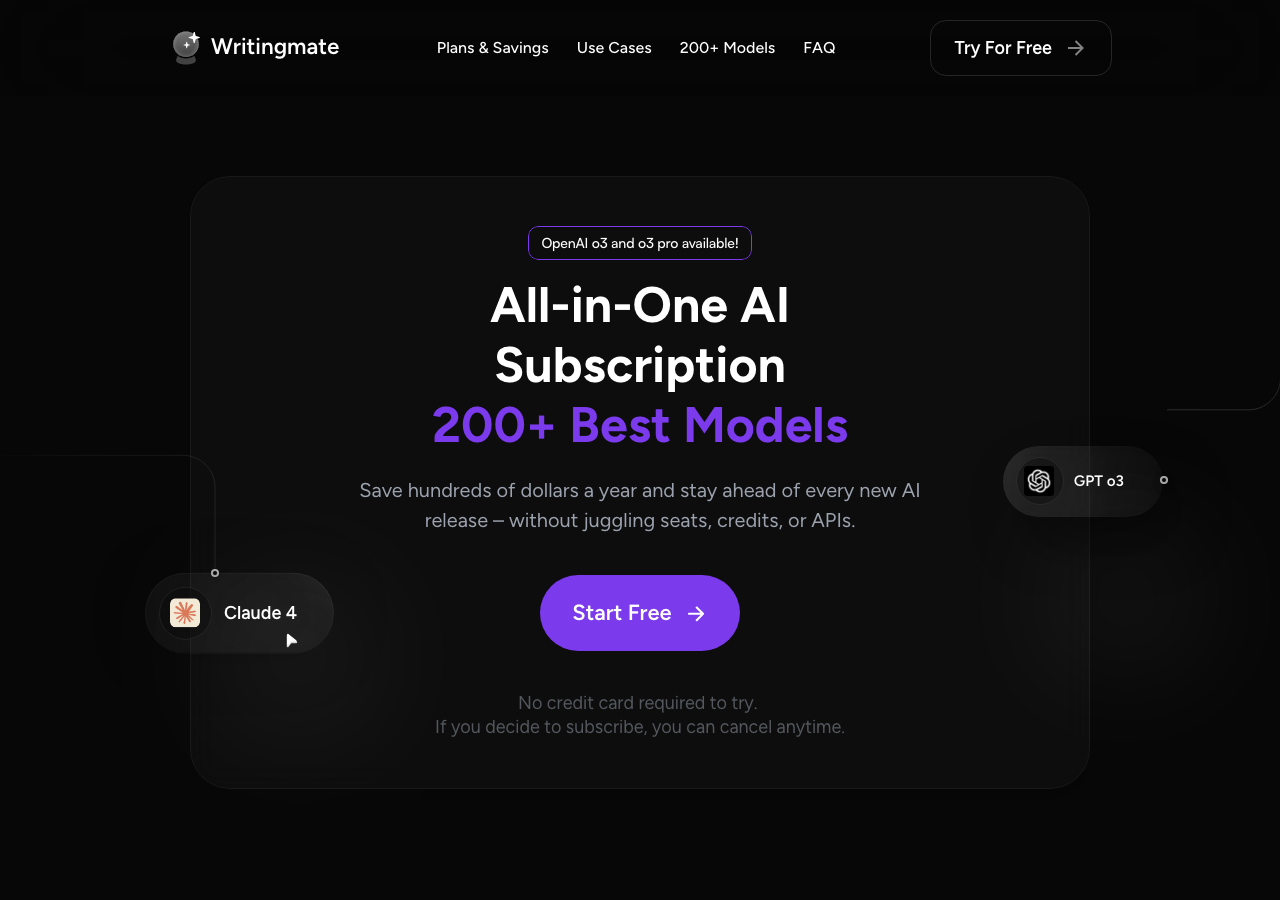 Screenshot of Writingmate.ai