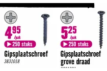 gipsplaatschroef grove draad