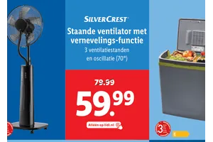 staande ventilator met vernevelings functie