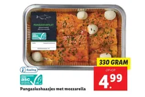 pangasiushaasjes met mozzarella