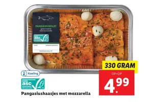 pangasiushaasjes met mozzarella