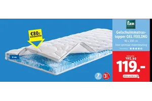 gelschuimmatras topper gel feeling