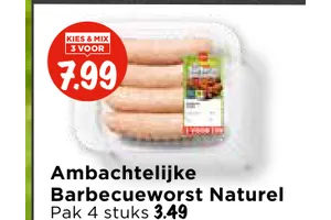 ambachtelijke barbecueworst naturel