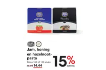 jam honing en hazelnoot pasta