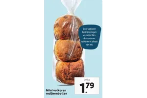 mini volkoren rozijnenbollen