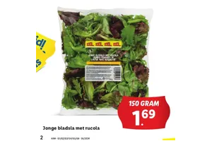 jonge bladsla met rucola