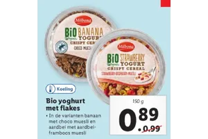 bio yoghurt met flakes