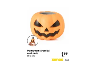 pompoen stressbal met muis