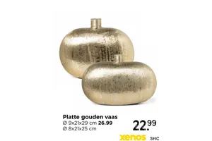 platte gouden vaas