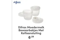 moedermelk bewaarbakjes met kolfaansluiting