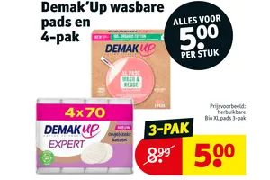 demak up wasbare pads