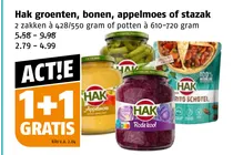 hak groenten bonen appelmoes of stazak