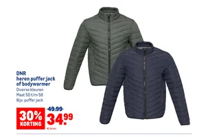 heren puffer jack of bodywarmer