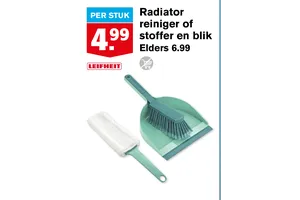 radiator reiniger of stoffer en blik