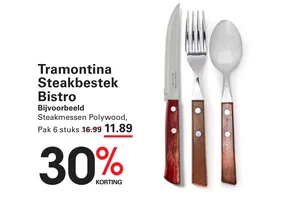 Steakbestek nu 30.00% korting aanbieding