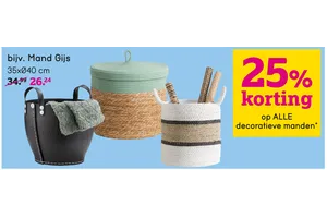 Mand nu 25.00% korting aanbieding