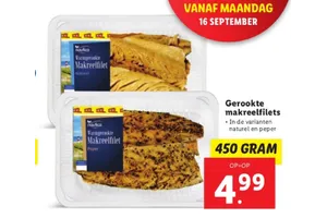 gerookte makreelfilets