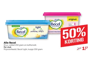 Becel nu 50.00% korting aanbieding