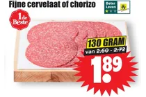 fijne cervelaat of chorizo