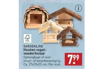 houten vogel voederhuisje