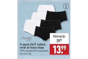 sloggi 24 7 cotton midi of maxi slips