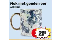 mok met gouden oor