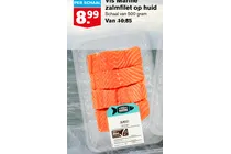 zalmfilet op huid