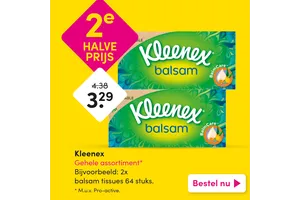 Kleenex Balsam Tissues nu 50.00% korting aanbieding