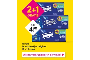 zakdoekjes original 2 plus 1 gratis aanbieding