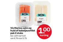 zalm op huid of kabeljauwfilet