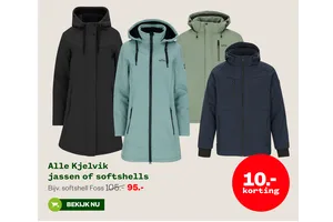 Kjelvik softshell jas nu 10.00% korting aanbieding