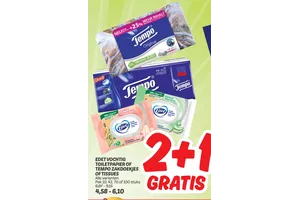 Edet vochtig toiletpapier 2 plus 1 gratis aanbieding