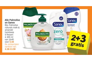 Palmolive Naturals melk & amandel handzeep 2 plus 3 gratis aanbieding