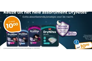 DryNites Pyjama Pants 2 voor €10,00 aanbieding