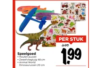 houten puzzel zweefvliegtuig animal world dinosaurussen