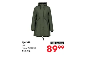 Kjelvik jas nu voor €30.00 aanbieding