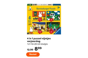 4 in 1 puzzel nijntjes verjaardag