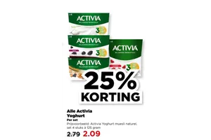 Activia Yoghurt muesli nu 25.00% korting aanbieding