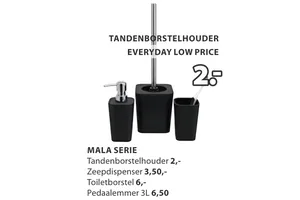 tandenborstelhouder zeepdispenser toiletborstel pedaalemmer