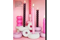 keramieken kandelaar roze