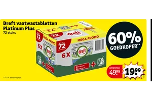 Vaatwastabletten Platinum Plus aanbieding