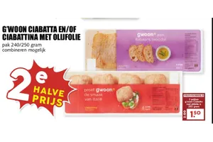 g woon ciabatta en of ciabattina met olijfolie