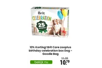 brit care zooplus birthday celebration box dog goodie bag