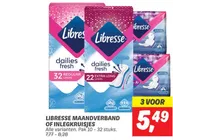 libresse dailies fresh maandverband inlegkruisjes