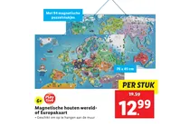 magnetische houten wereld of europakaart