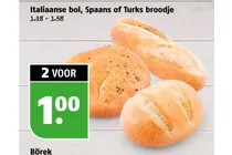 italiaanse bol spaans of turks broodje
