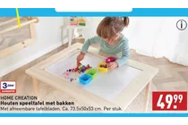 houten speeltafel met bakken